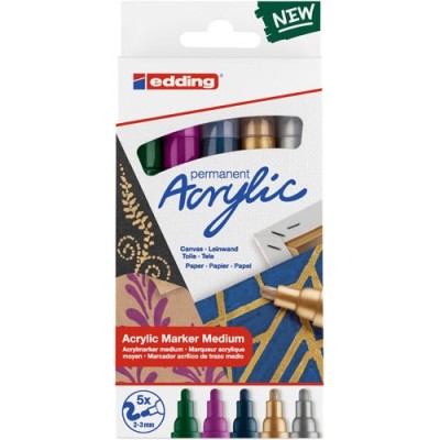 Akril marker Edding 5100/5 M (2-3 mm) Festive 5 db-os klt.