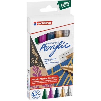 Akril marker Edding 5100/5 M (2-3 mm) Festive 5 db-os klt.