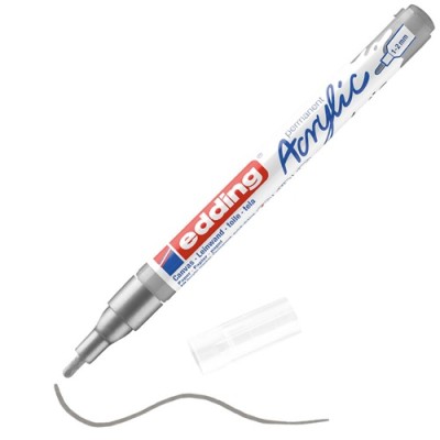 Akril marker Edding 5300 F (1-2 mm) Rich Silver