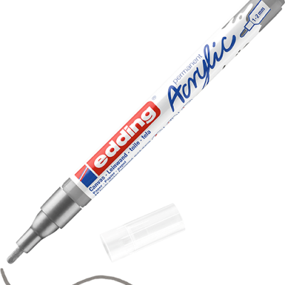 Akril marker Edding 5300 F (1-2 mm) Rich Silver