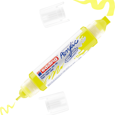 Akril marker Edding 5400 3D Double Liner (2-3 mm/5-10 mm) kétvégű Neon Yellow