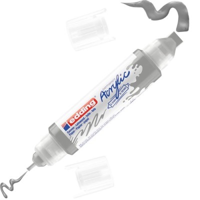 Akril marker Edding 5400 3D Double Liner (2-3 mm/5-10 mm) kétvégű Rich Silver
