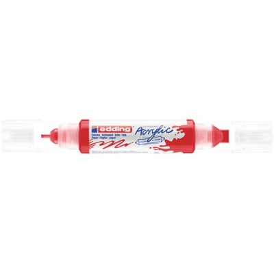 Akril marker Edding 5400 3D Double Liner (2-3 mm/5-10 mm) kétvégű Traffic Red