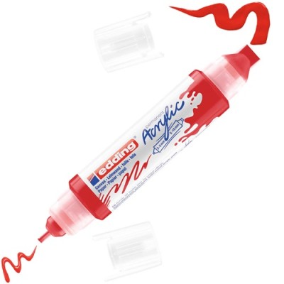 Akril marker Edding 5400 3D Double Liner (2-3 mm/5-10 mm) kétvégű Traffic Red