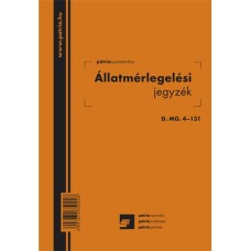 Állatmérlegelési jegy 50 lapos tömb 140x203 mm
