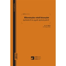 Állománybavételi bizonylat épületekről és építményekről 25x4 lapos tömb A/4 álló