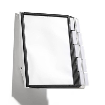 Bemutatótábla-tartó Durable Sherpa fali 10 db-os táblával (5 szürke + 5 fekete panellel)