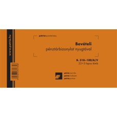 Bevételi pénztárbizonylat nyugtával 25x3 lapos tömb 203x102 mm