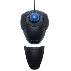 Egér Orbit trackball görgető gyűrűvel fekete-kék
