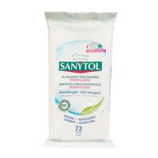 Fertőtlenítő törlőkendő Sanytol antiallergén 72db