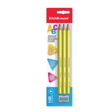 Grafitirón ErichKrause ABC Jumbo 3 db/bliszter + hegyező bliszteres