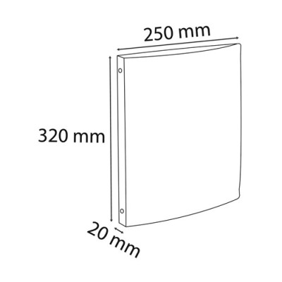 Gyűrűs könyv Exacompta Kreacover A/4 4 gyűrűs 20 mm gerinccel panorámás PP kék (15 mm)