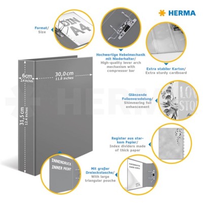 Iratrendező Herma A/4 60 mm gerinccel Esküvői Love Story
