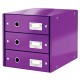 Irattároló Leitz CLICK&STORE 3-fiókos lila