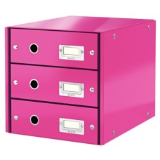 Irattároló Leitz CLICK&STORE 3-fiókos rózsaszín