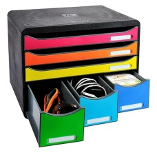 Irattartó box műanyag Exacompta Iderama Harlequin Storebox Maxi 3+3 fiókos