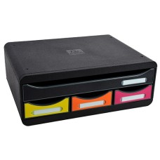 Irattartó box műanyag Exacompta Iderama Harlequin Toolbox 1+3 fiókos