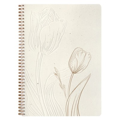 Jegyzetfüzet Clairefontaine Tulip paper, spirálos, A/4, 21x29,7cm, 74 lapos, pontozott