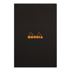 Jegyzettömb Clairefontaine Rhodia Black A/5 80 lapos vonalas margós