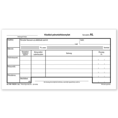 Kiadási pénztárbizonylat 25x2 lapos tömb 203x102 mm