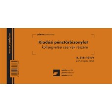 Kiadási pénztárbizonylat költségvetési 25x2 lapos tömb 203x102 mm