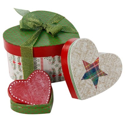 Kreatív decoupage tárgy Clairefontaine Décopatch mini szív alakú doboz 5x5x3 cm