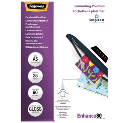 Lamináló fólia Fellowes A/5 80 mic. fényes 25 lap/csomag