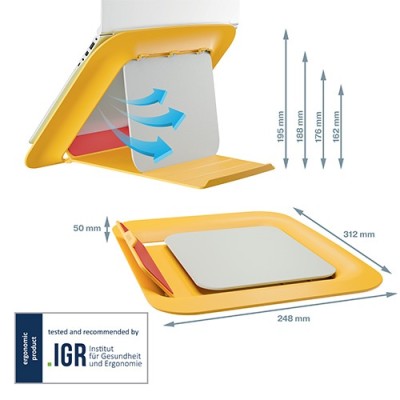 Laptop állvány Cosy Ergo 13"-17" laptophoz  meleg sárga