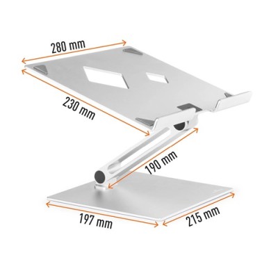 Laptoptartó állvány Durable Rise ezüst