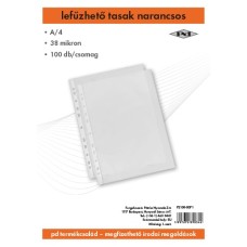 Lefűzhető tasak pd A/4 38 mic. narancsos 100 db/csomag