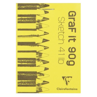 Művészeti rajztömb Clairefontaine GRAFiT A/5 80 lap 90g ragasztott fehér sima