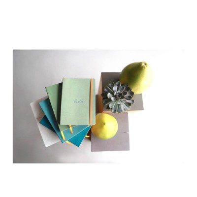 Napló Clairefontaine Rhodiarama A/5 80 lapos ponthálós puha fedeles, gumis, szeladonzöld