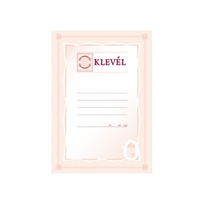 Oklevél pd A/4 álló címeres V.
