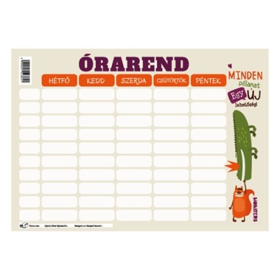 Órarend pd 165x117 mm Monsters 2024