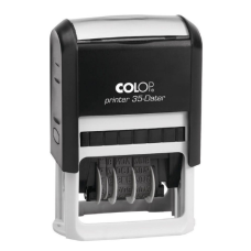 Colop Printer 35 Szöveg- és dátumbélyegző fekete ház kék párnával 30x50 mm