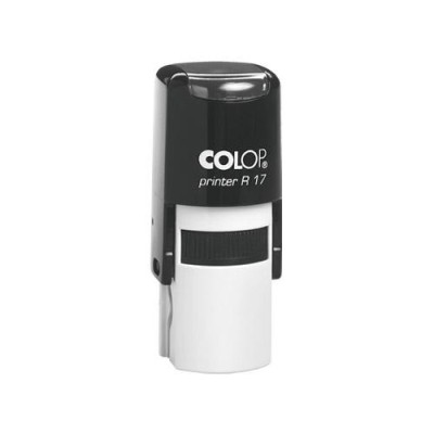 Colop Szövegbéylegző Printer R 17 fekete ház piros párnával  kör lenyomattal 17 mm