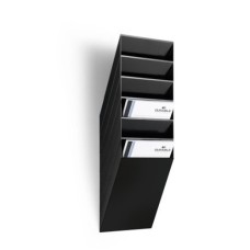 Prospektustartó Durable Flexiboxx 6 rekeszes A/4 , álló fekete