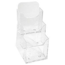 Prospektustartó Exacompta/Multiform 11.2x11.5x21.8 cm asztali 3 rekeszes áttetsző