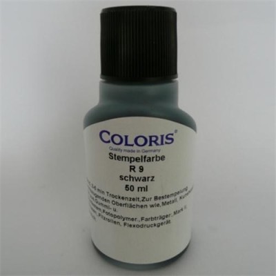 R 9-50ml-fekete bélyegzőfesték