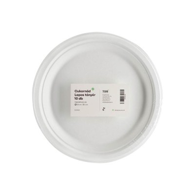 Tányér nádcukor 23 cm 10 db/csomag